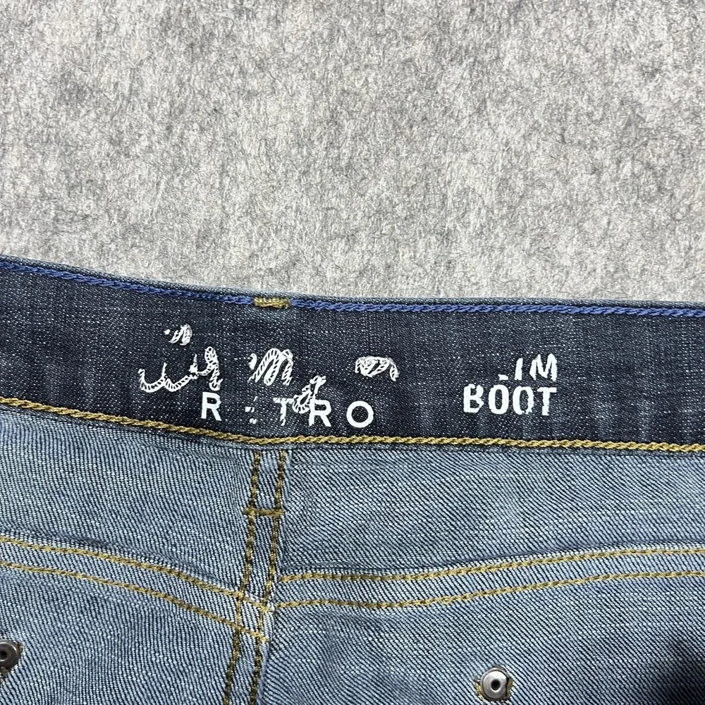 Wrangler Retro Jeans Mens 40x32 Blue Slim Bootcut Stretch Denim Western Cowboy